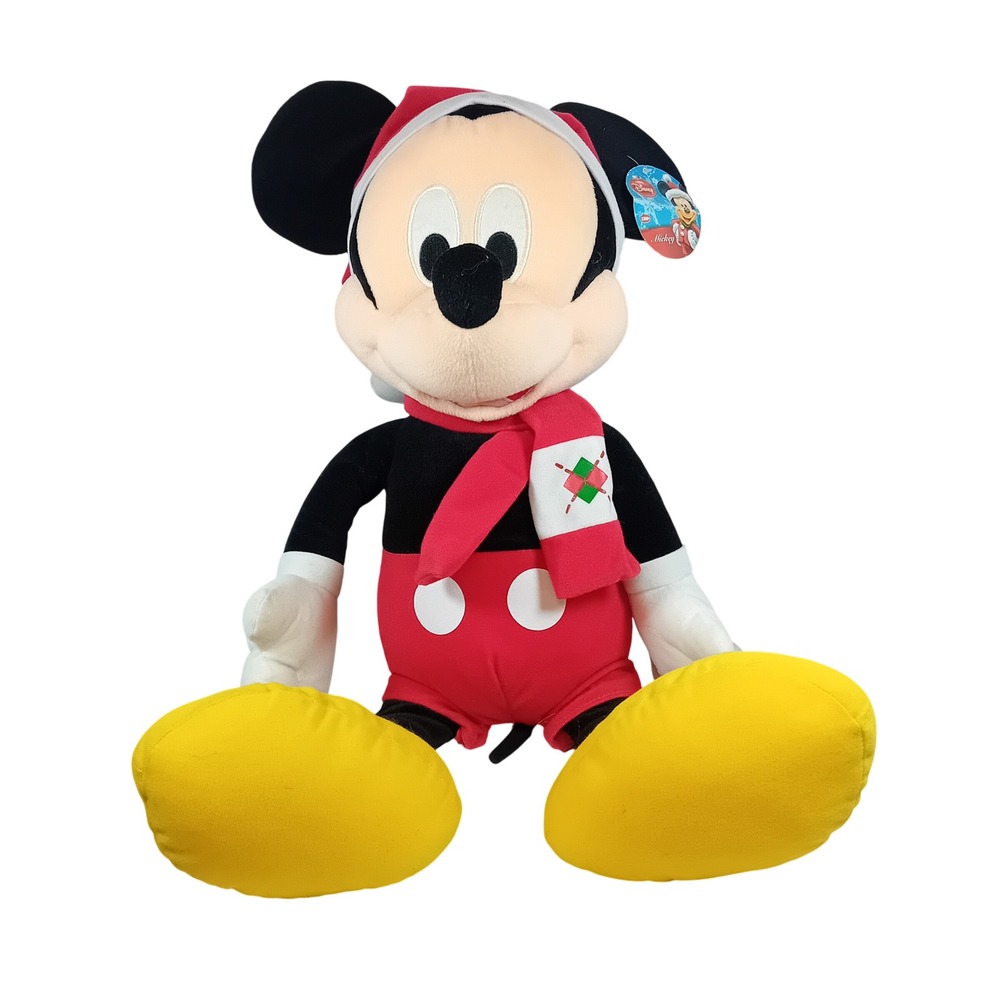 NEW W/ Defects VTG Y2K Disney Mickey Mouse Christmas Santa Plushie Nostalgia 23"